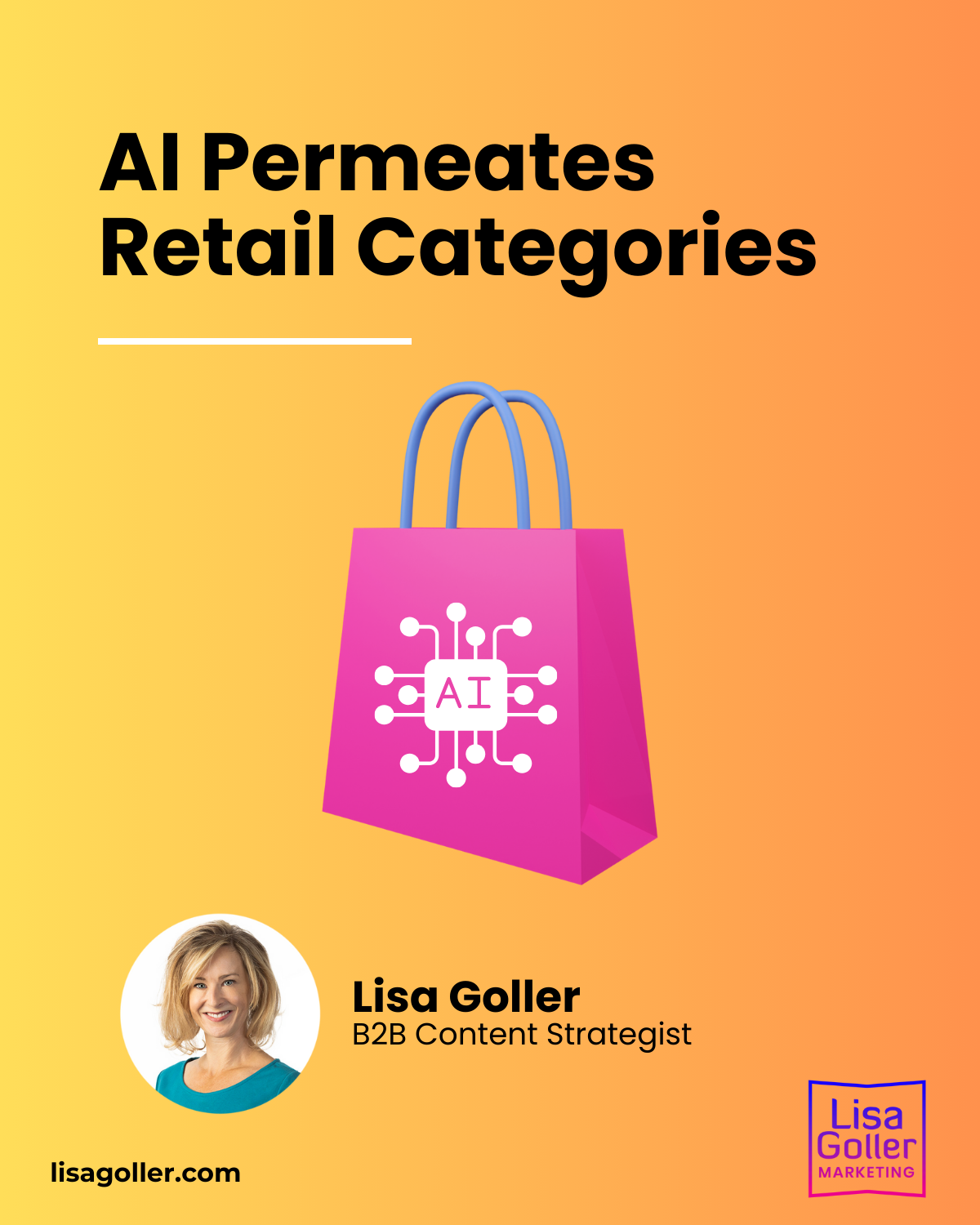 AI Permeates Retail Categories. Lisa Goller Marketing. lisagoller.com1